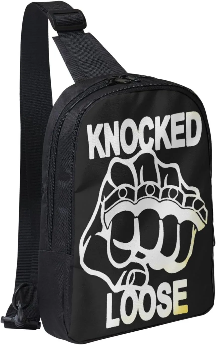 Knocked Music Loose Crossbody Bags for Women Men, Travel Hiking Sling Bag, Lightweight Handbag, Chest Purse Backpack