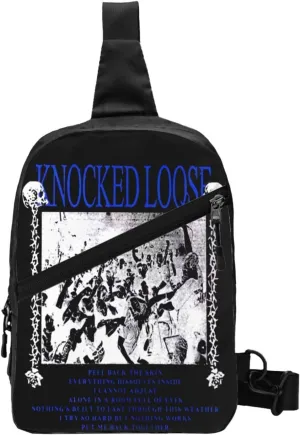 Knocked Music Loose Foldable Crossbody Sling Bags Shoulder Chest Backpack Lightweight Handbag for Cycling Hiking