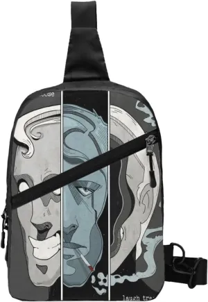 Knocked Music Loose Foldable Crossbody Sling Bags Shoulder Chest Backpack Lightweight Handbag for Cycling Hiking
