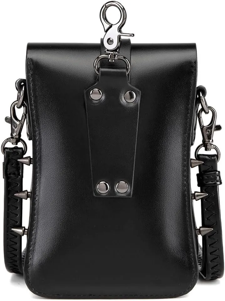 KOTORA Gothic Steampunk Crossbody Bag, Small Shoulder Purse, Phone Holder, Halloween Festival Accessory