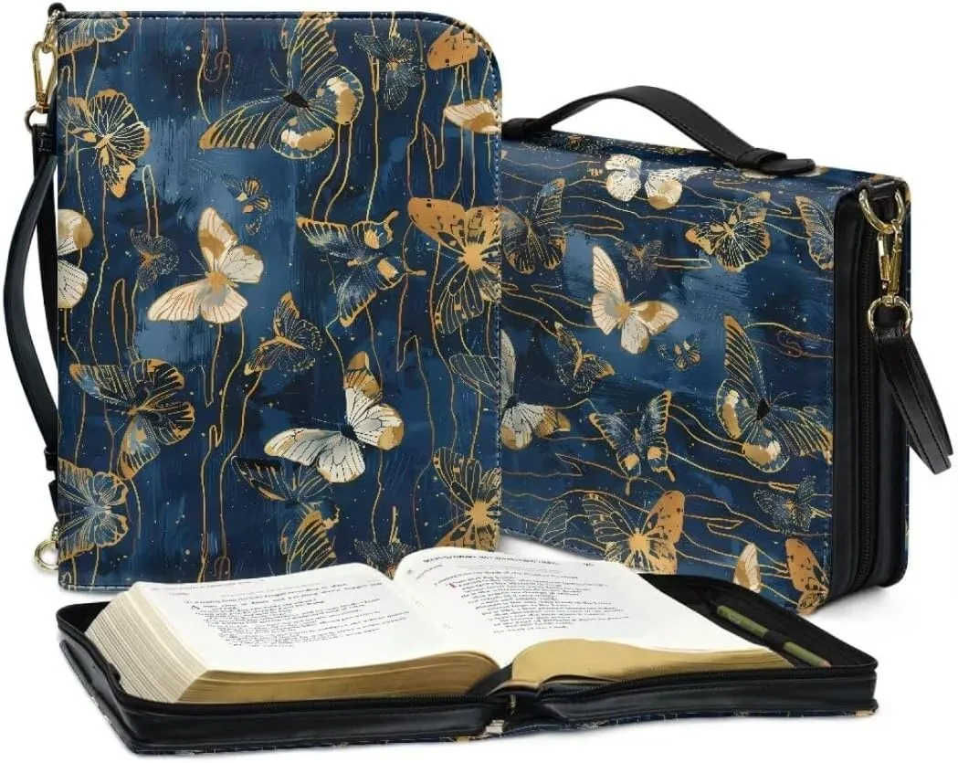 Kuiaobaty Bible Cover PU Leather Bible Carring Bag Crossbody Bible Protective Holder