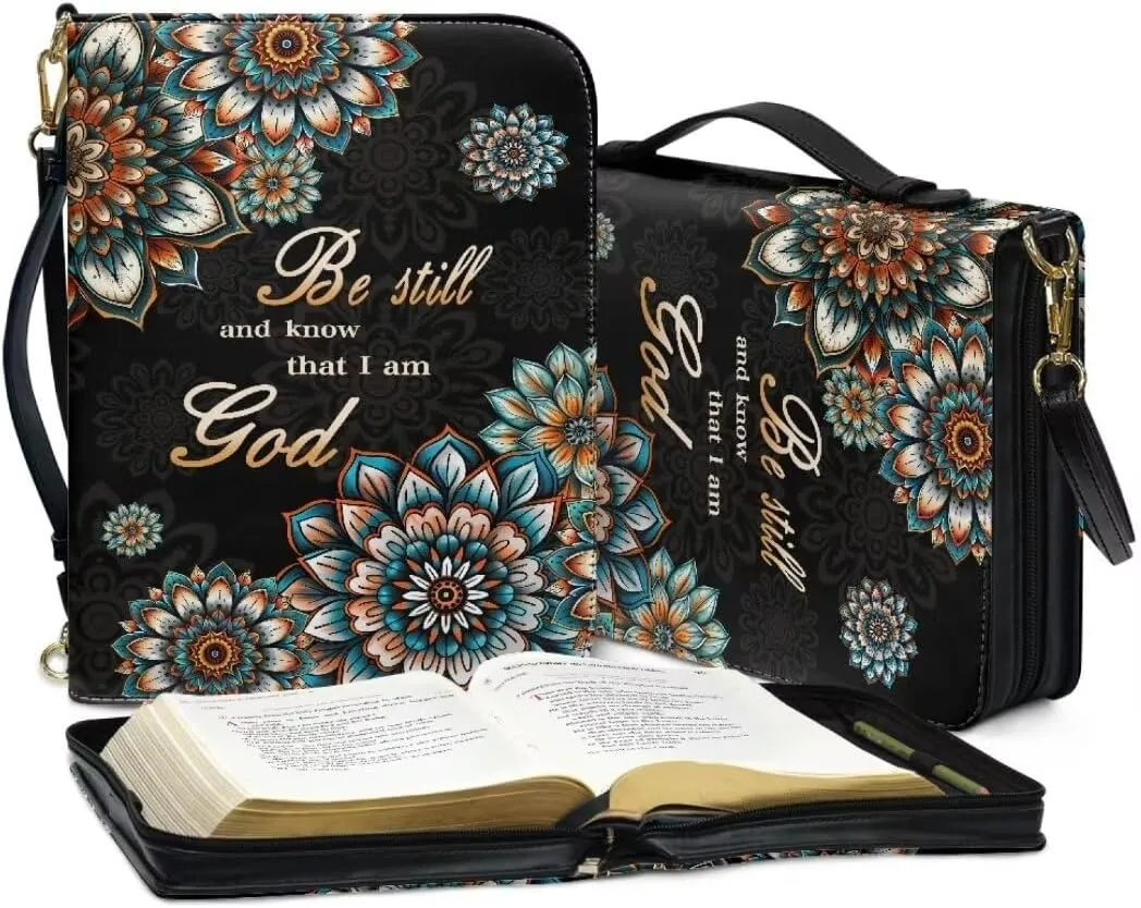 Kuiaobaty Bible Cover PU Leather Bible Carring Bag Crossbody Bible Protective Holder