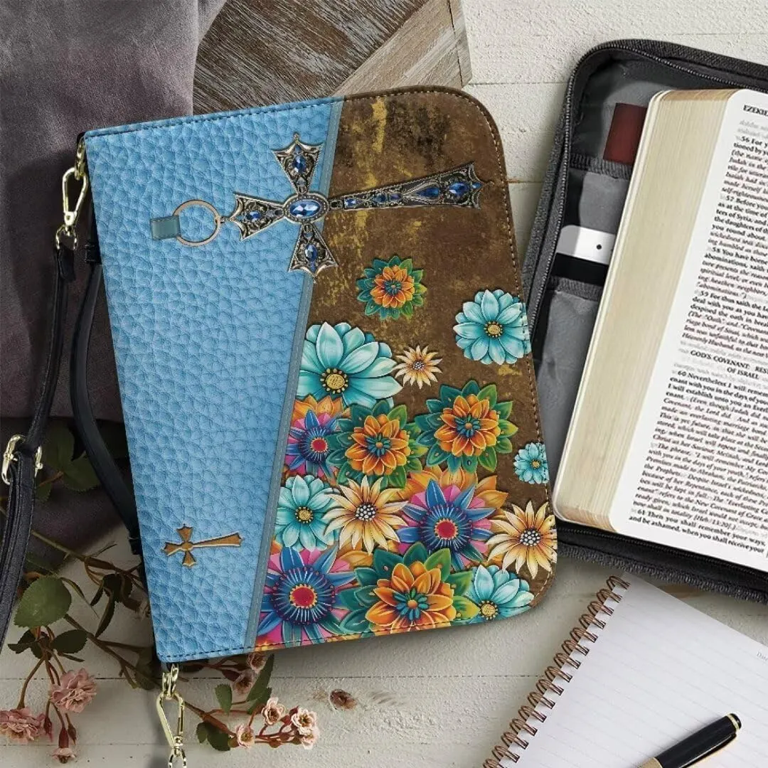Kuiaobaty Bible Cover PU Leather Bible Carring Bag Crossbody Bible Protective Holder