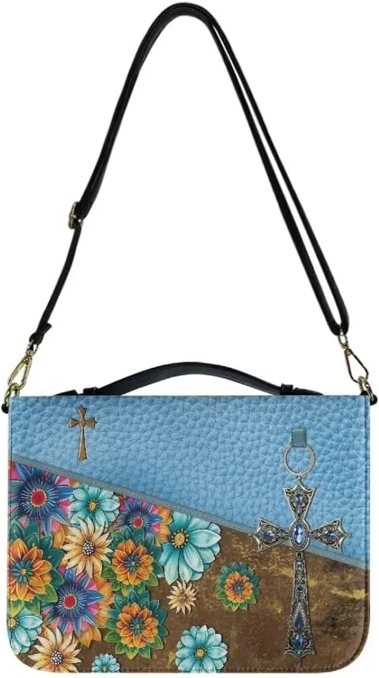 Kuiaobaty Bible Cover PU Leather Bible Carring Bag Crossbody Bible Protective Holder