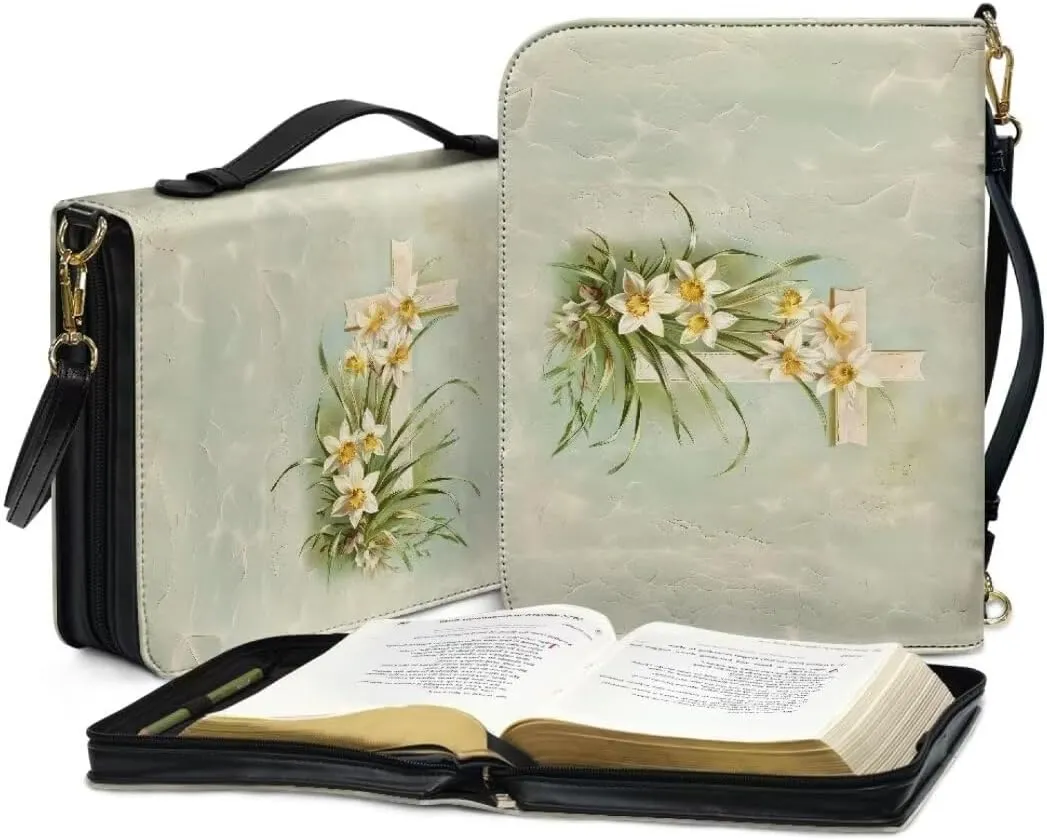 Kuiaobaty Bible Cover PU Leather Bible Carring Bag Crossbody Bible Protective Holder