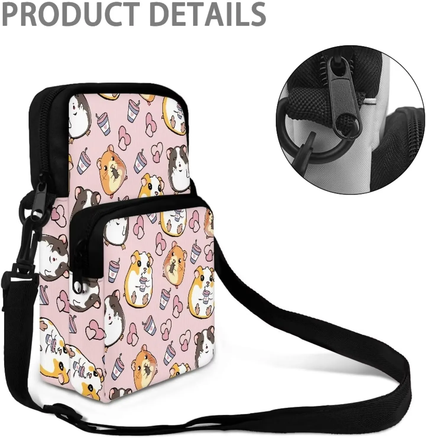 Kuiaobaty Crossbody Bag Sling Purse for Women Men Kids Cell Phone Holder Shoulder Bag with Removable Adjustable Strap