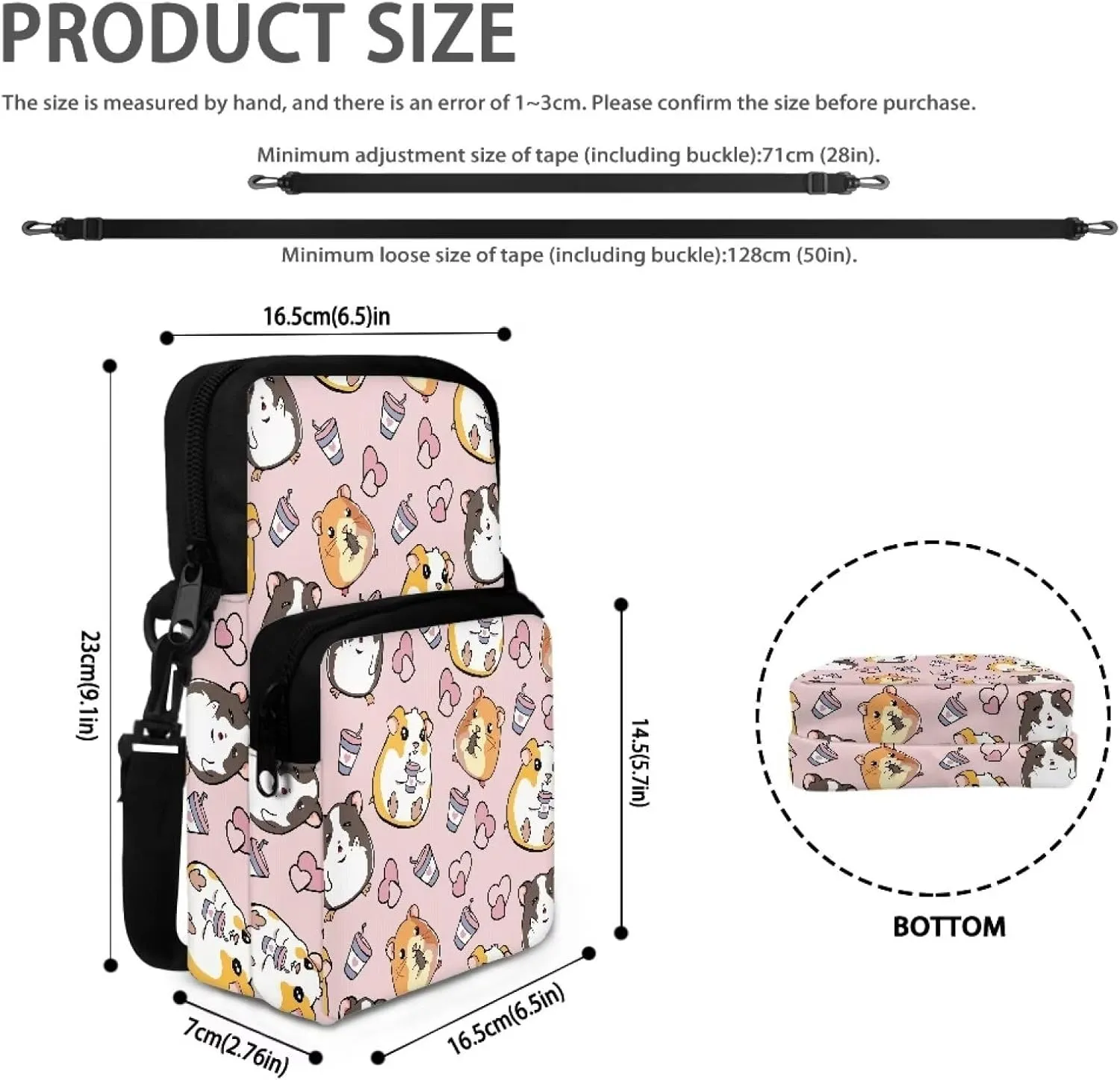 Kuiaobaty Crossbody Bag Sling Purse for Women Men Kids Cell Phone Holder Shoulder Bag with Removable Adjustable Strap