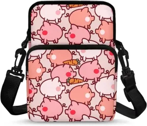 Kuiaobaty Crossbody Bag Sling Purse for Women Men Kids Cell Phone Holder Zipper Closure with Removable Adjustable Strap