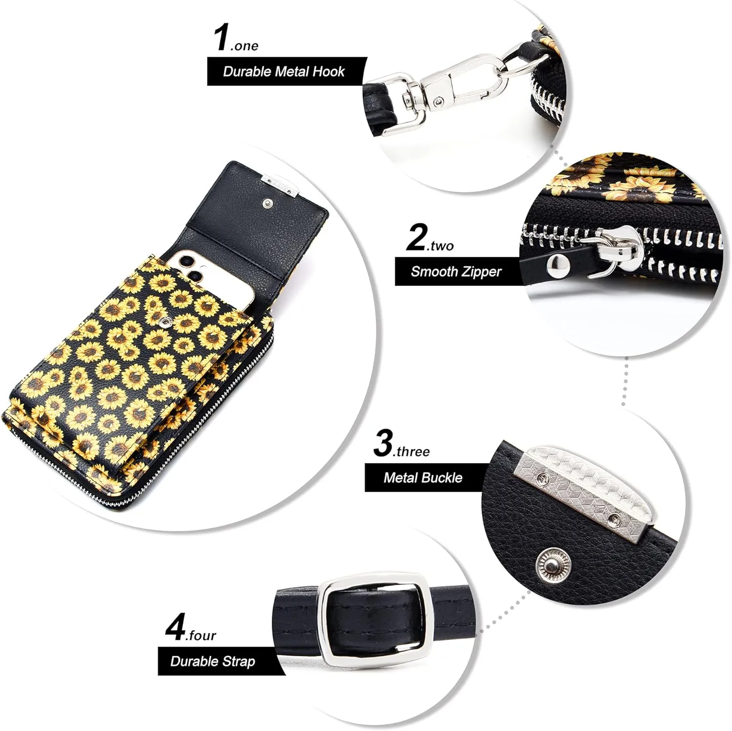 KUKOO Small Crossbody Bag Cell Phone Purse Wallet with Credit Card Slots for Women