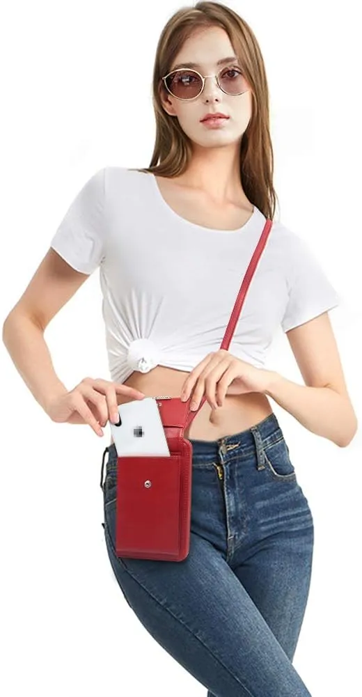 KUKOO Small Crossbody Bag Cell Phone Purse Wallet with Credit Card Slots for Women
