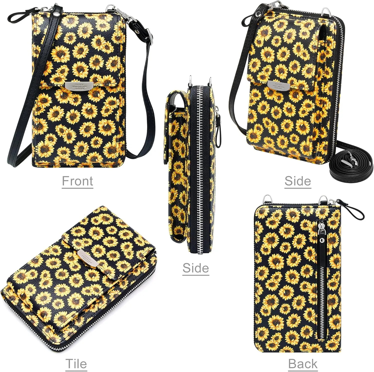 KUKOO Small Crossbody Bag Cell Phone Purse Wallet with Credit Card Slots for Women