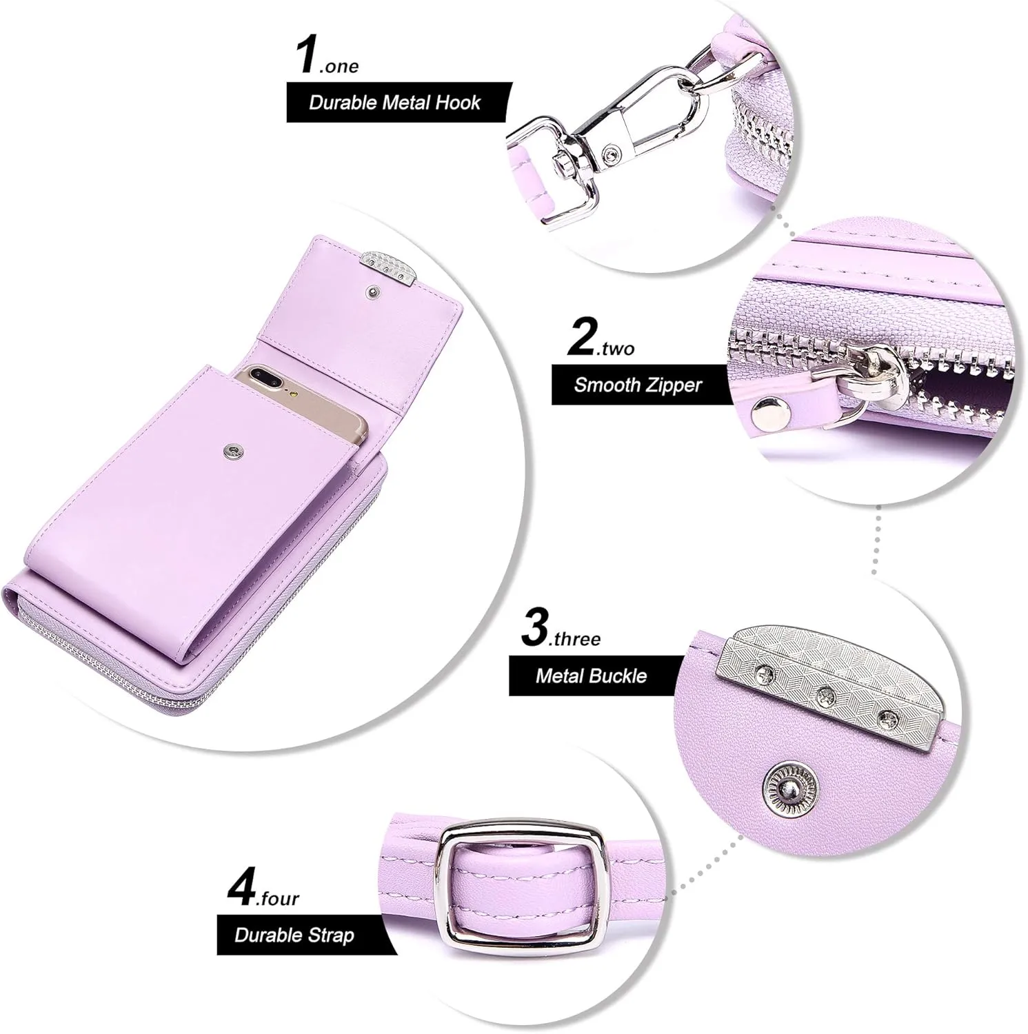 KUKOO Small Crossbody Bag Cell Phone Purse Wallet with Credit Card Slots for Women