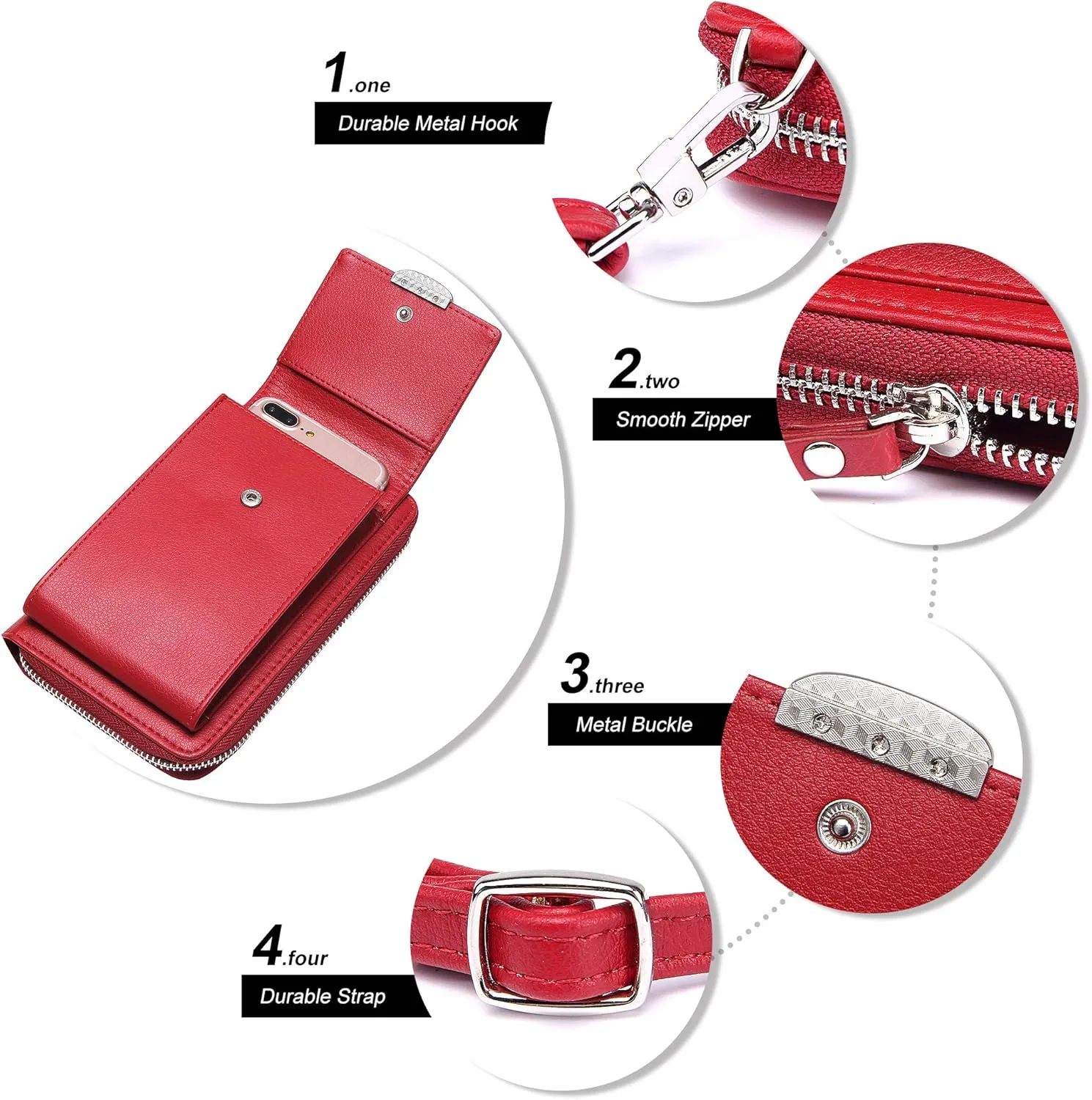 KUKOO Small Crossbody Bag Cell Phone Purse Wallet with Credit Card Slots for Women
