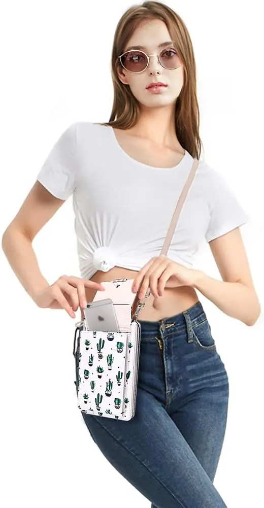 KUKOO Small Crossbody Bag Cell Phone Purse Wallet with Credit Card Slots for Women