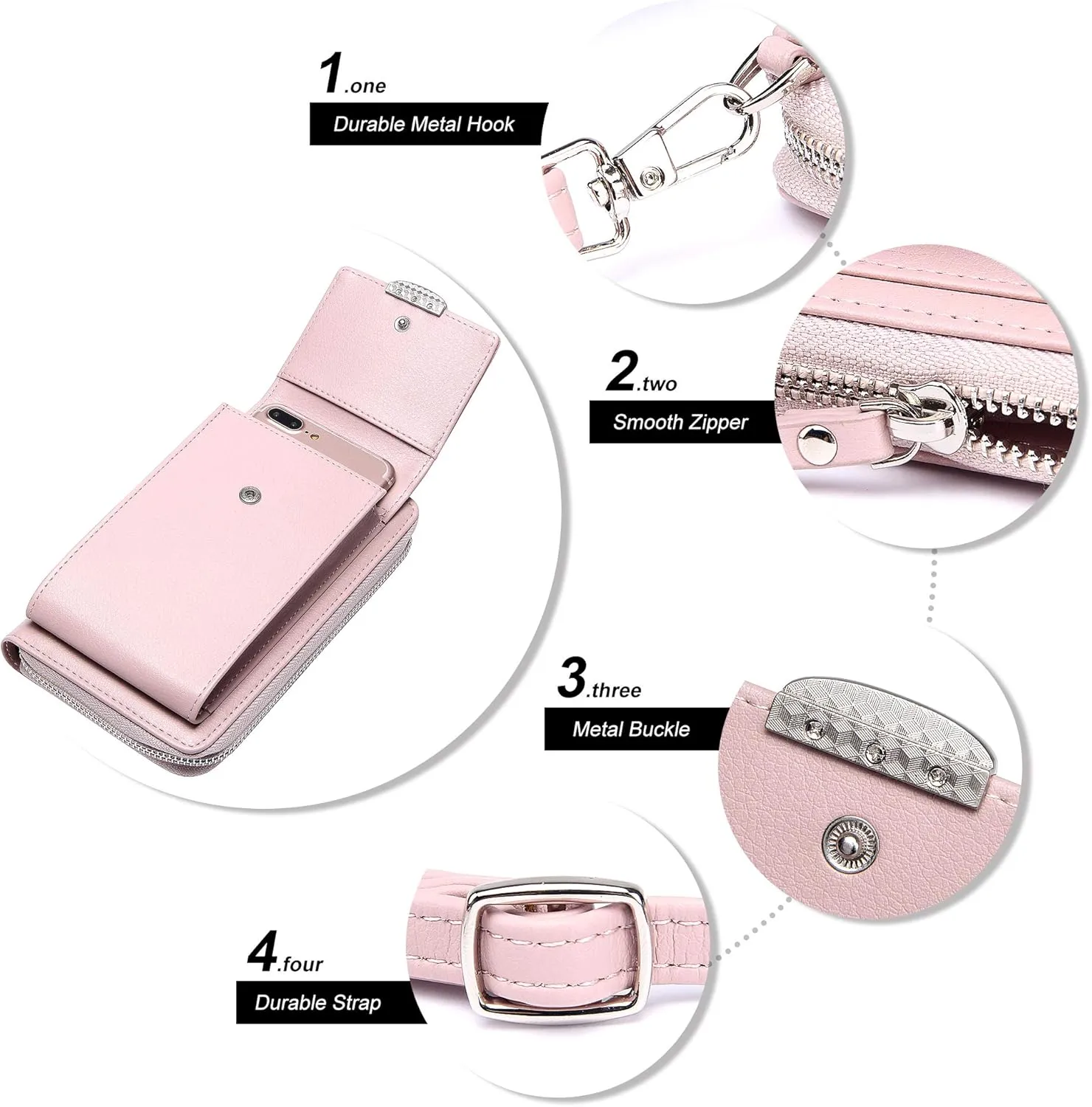 KUKOO Small Crossbody Bag Cell Phone Purse Wallet with Credit Card Slots for Women