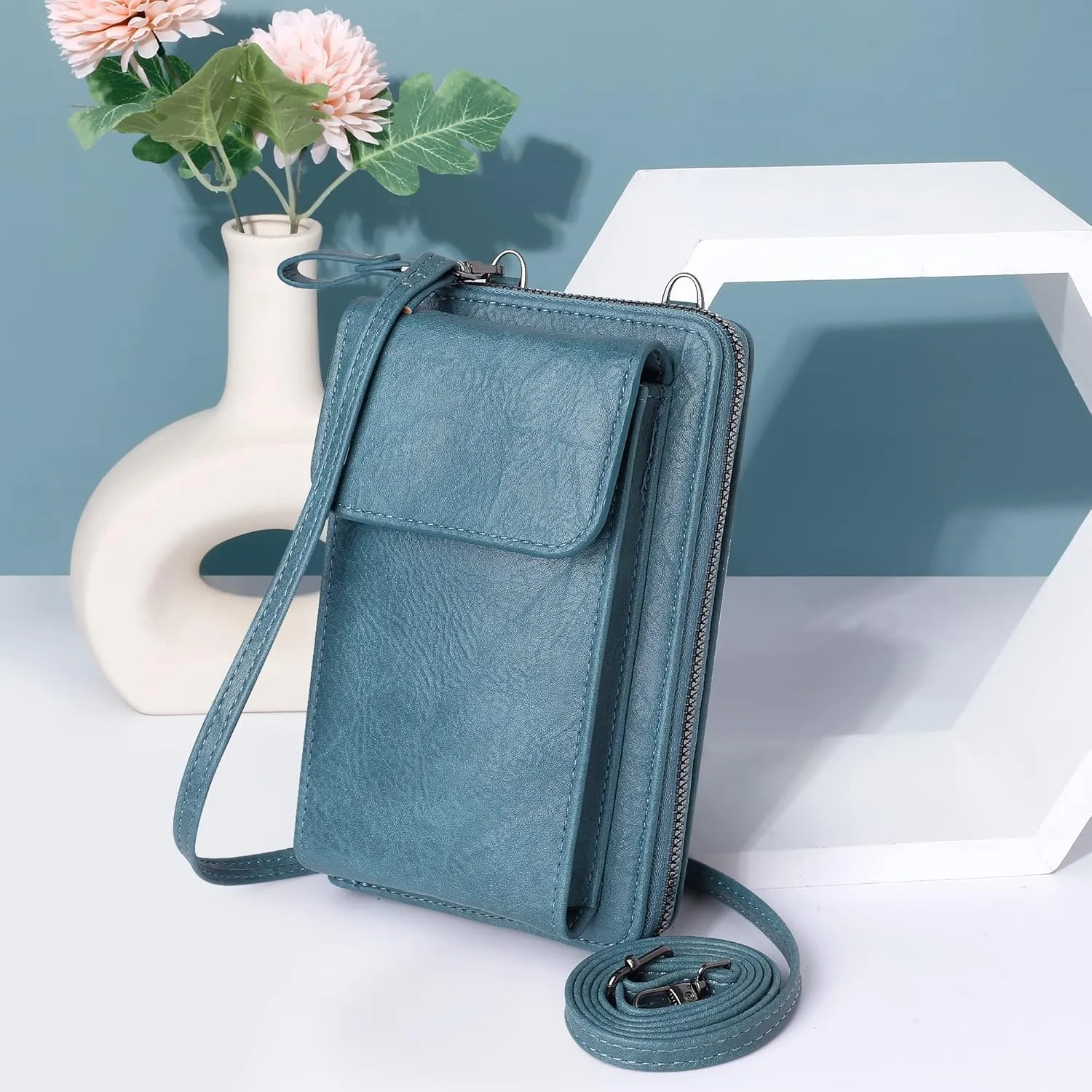 KUKOO Small Crossbody Bags for Women PU Leather Cell Phone Purse Wallet with Credit Card Slots