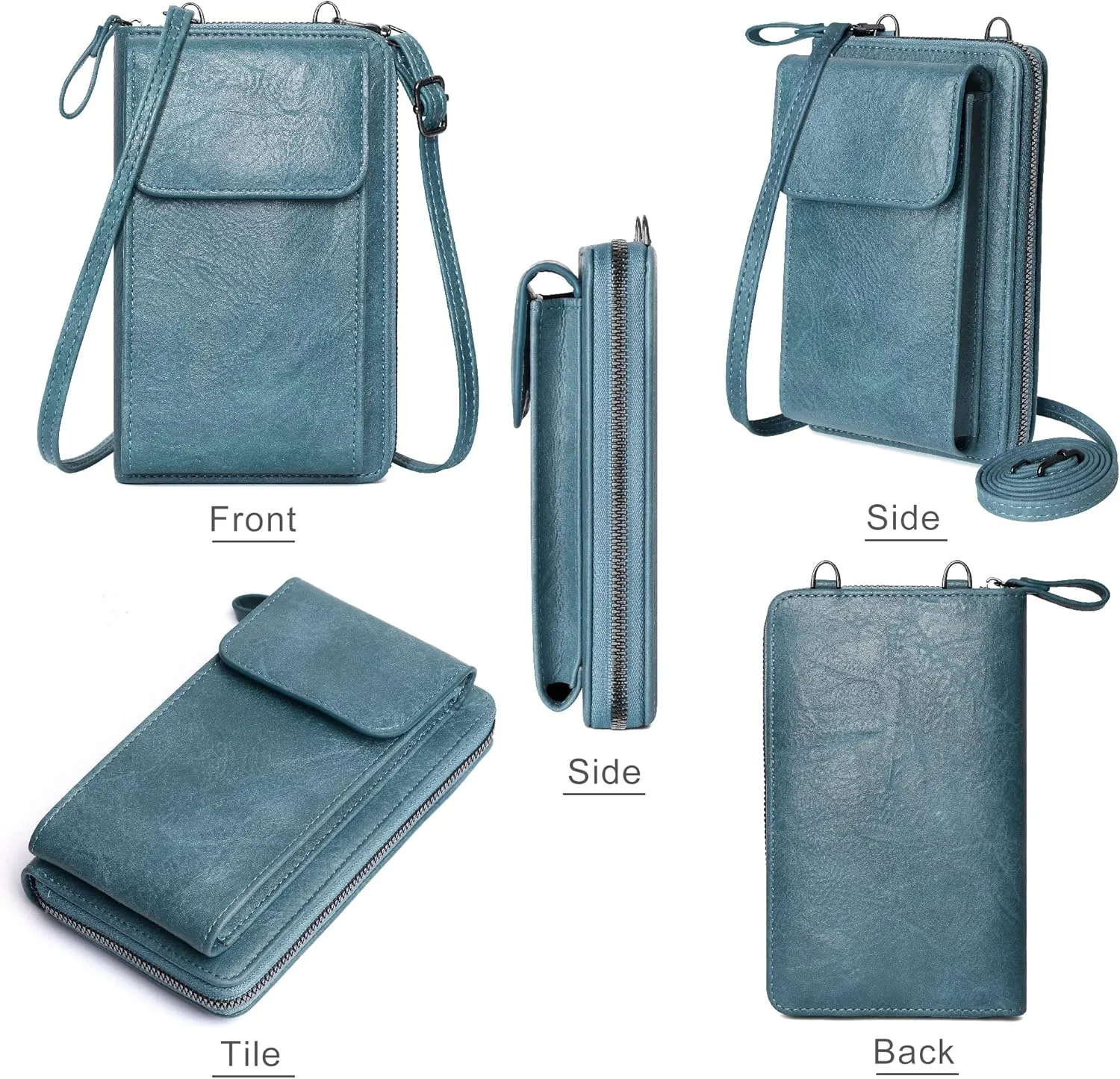 KUKOO Small Crossbody Bags for Women PU Leather Cell Phone Purse Wallet with Credit Card Slots