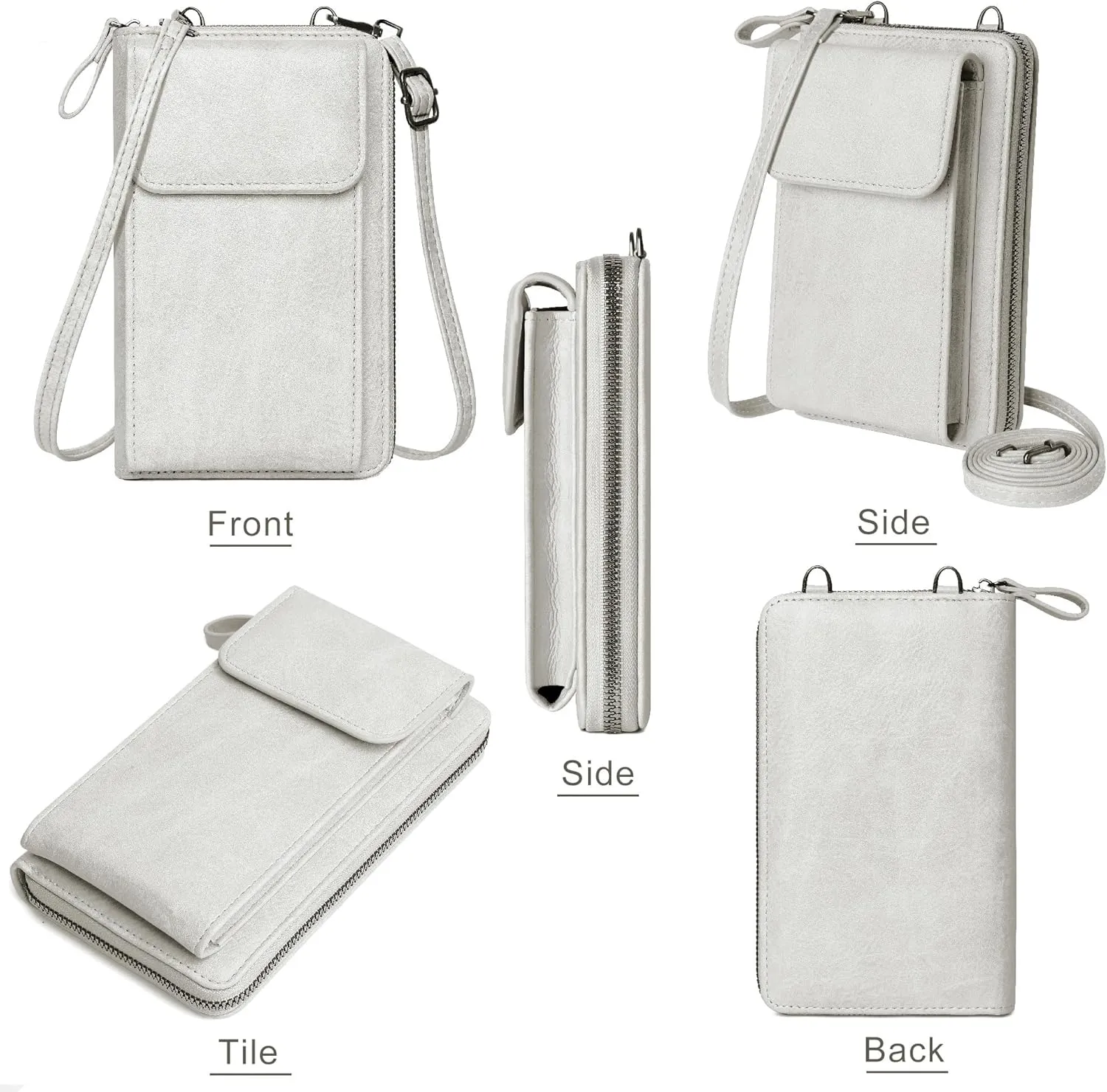 KUKOO Small Crossbody Bags for Women PU Leather Cell Phone Purse Wallet with Credit Card Slots
