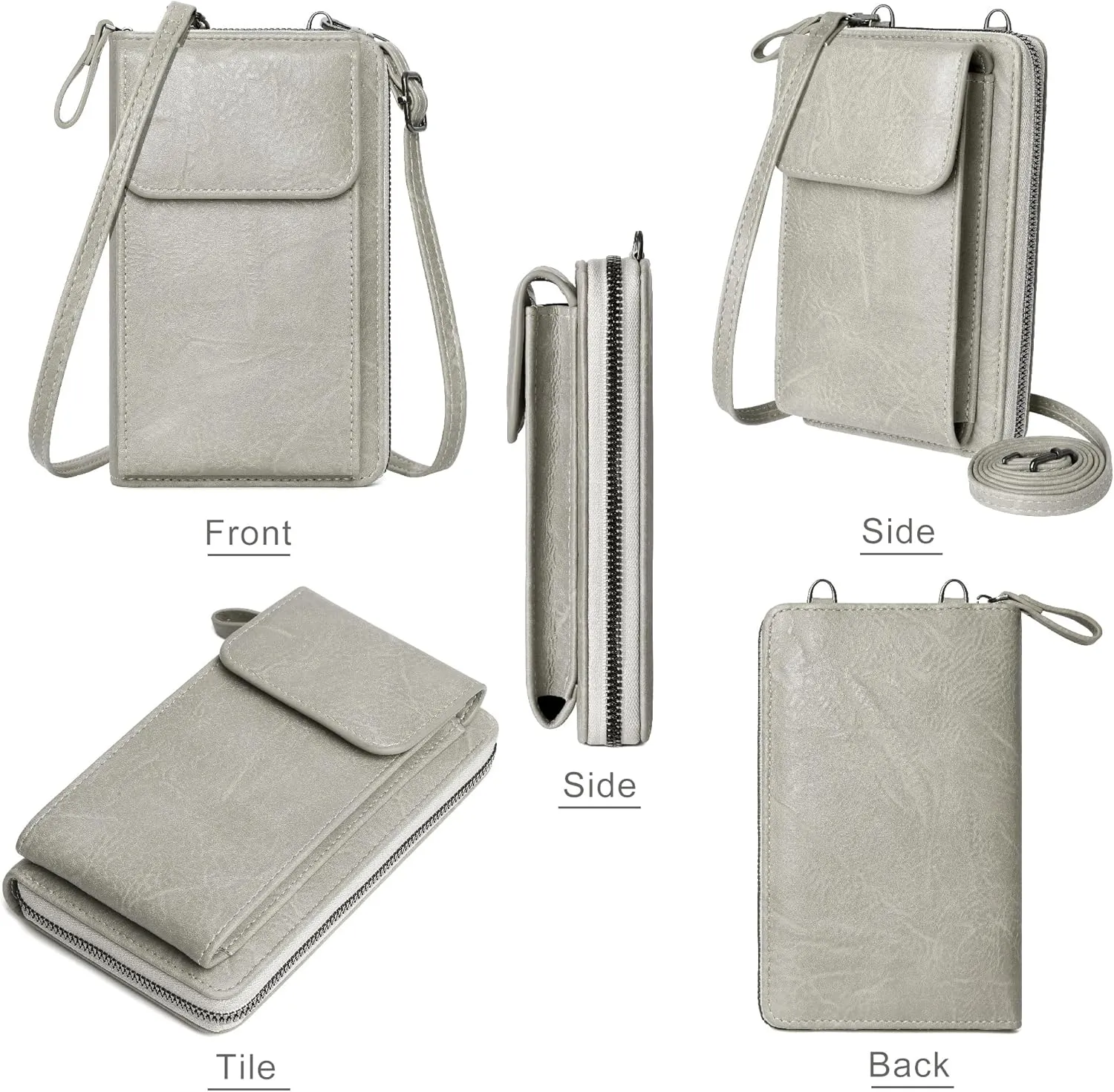 KUKOO Small Crossbody Bags for Women PU Leather Cell Phone Purse Wallet with Credit Card Slots