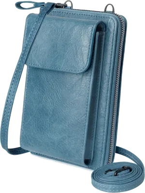 KUKOO Small Crossbody Bags for Women PU Leather Cell Phone Purse Wallet with Credit Card Slots