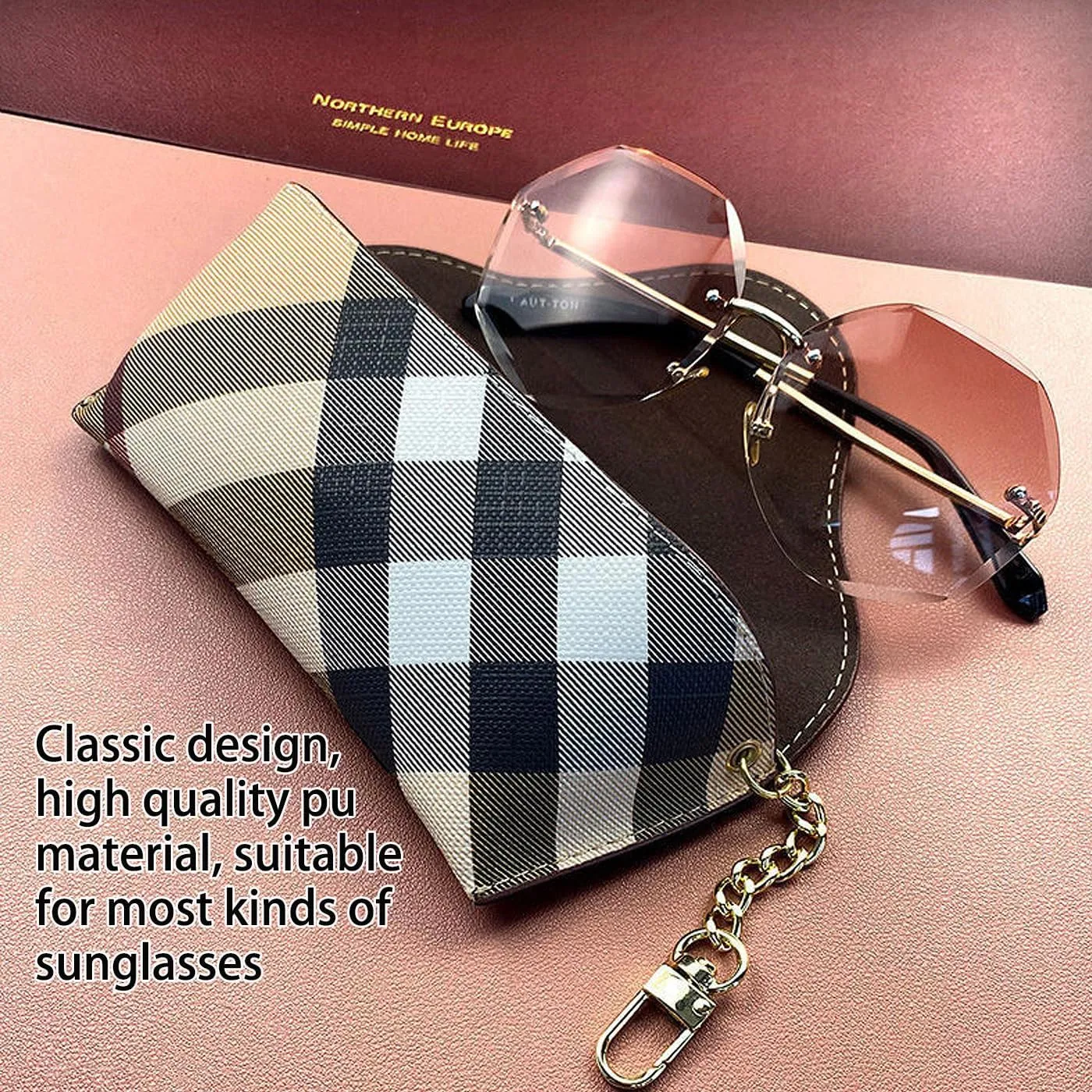 kytasryl Soft Leather Sunglasses Bag,Travel Sunglass Holder Eyeglass Case Portable Slim Sunglasses Pouch
