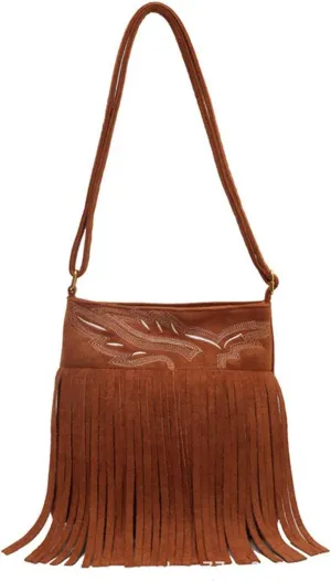Ladies' retro embroidery bag, textured frosted tassel bag, ethnic style shoulder crossbody bag
