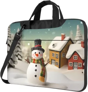 Laptop Tote Bag Men Women Snowman and Village Shoulder Laptop Sleeve Briefcase Messenger Computer Bag
