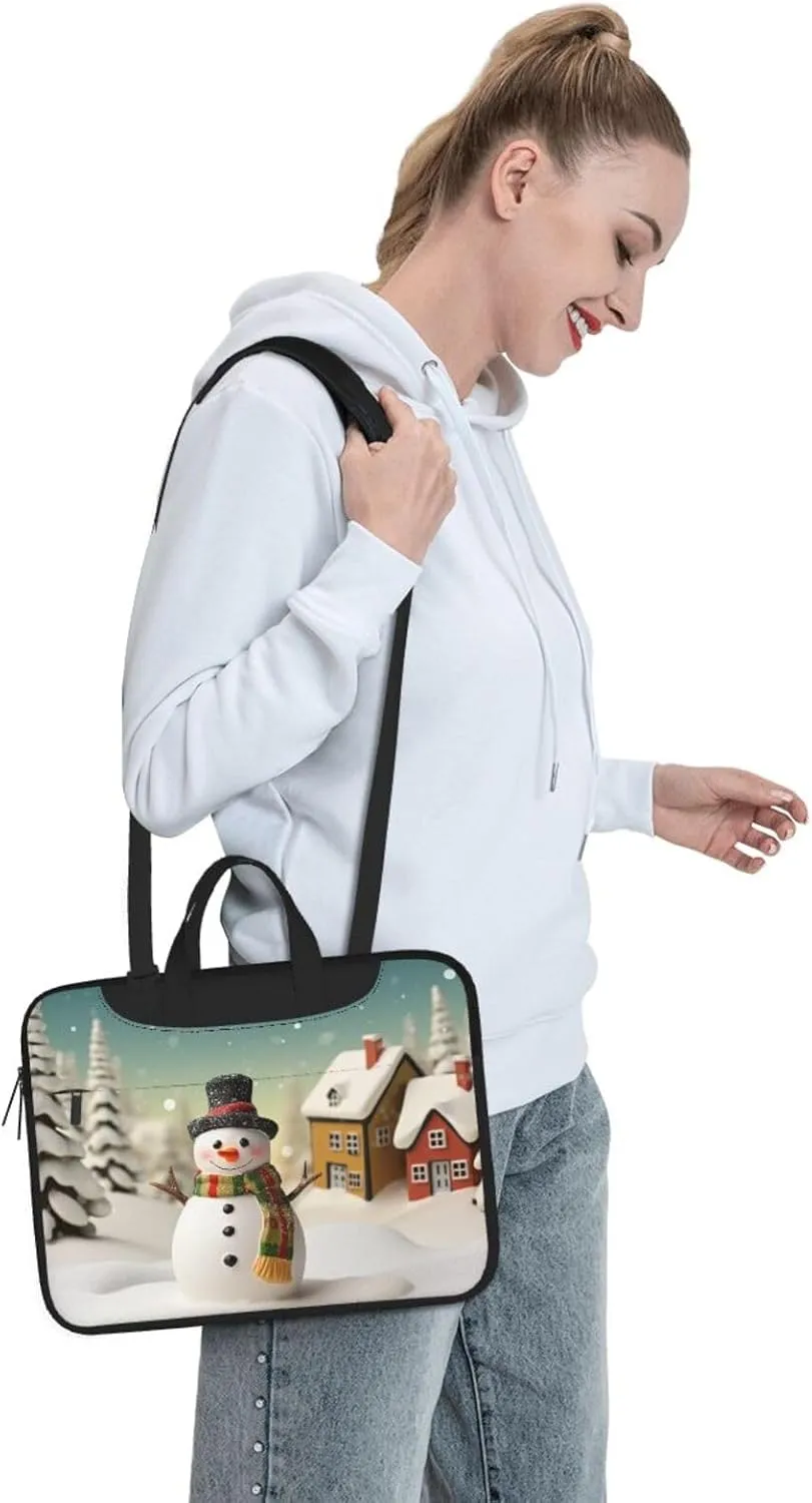 Laptop Tote Bag Men Women Snowman and Village Shoulder Laptop Sleeve Briefcase Messenger Computer Bag