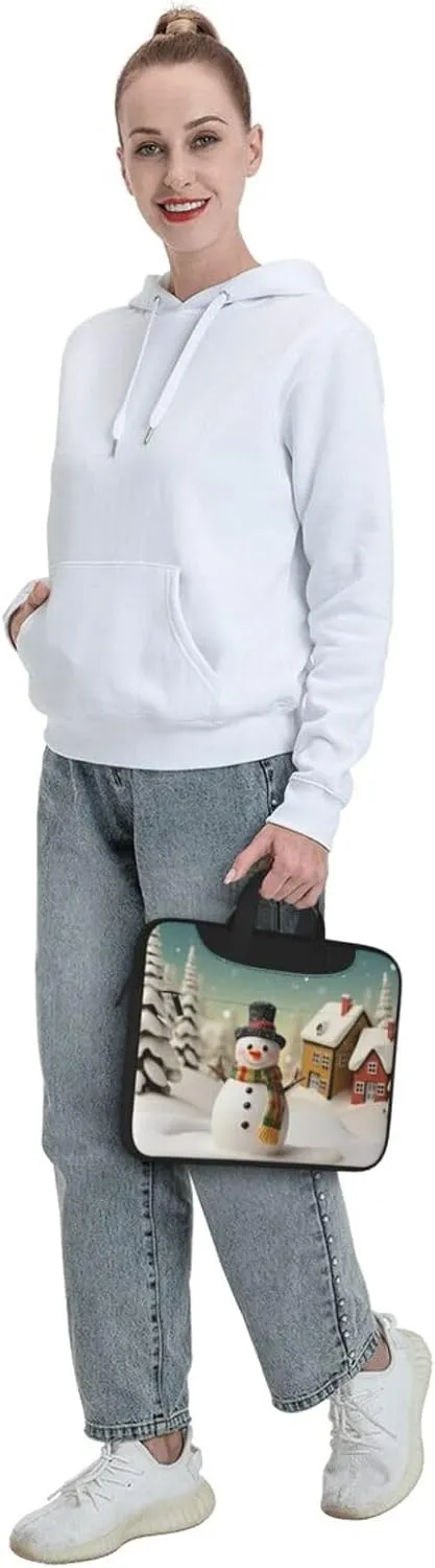 Laptop Tote Bag Men Women Snowman and Village Shoulder Laptop Sleeve Briefcase Messenger Computer Bag