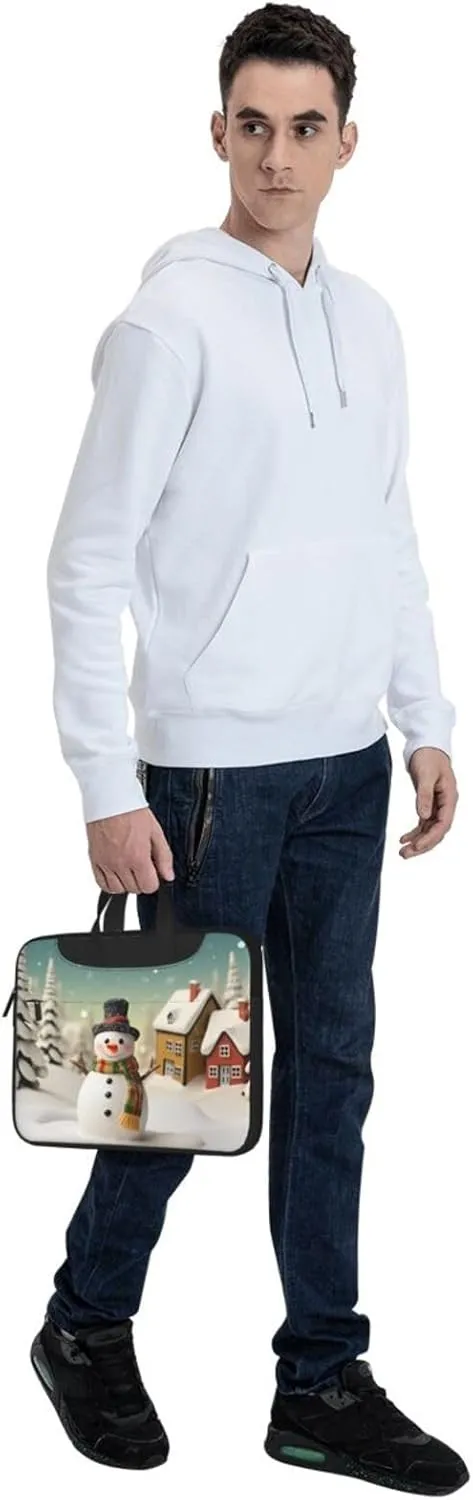 Laptop Tote Bag Men Women Snowman and Village Shoulder Laptop Sleeve Briefcase Messenger Computer Bag