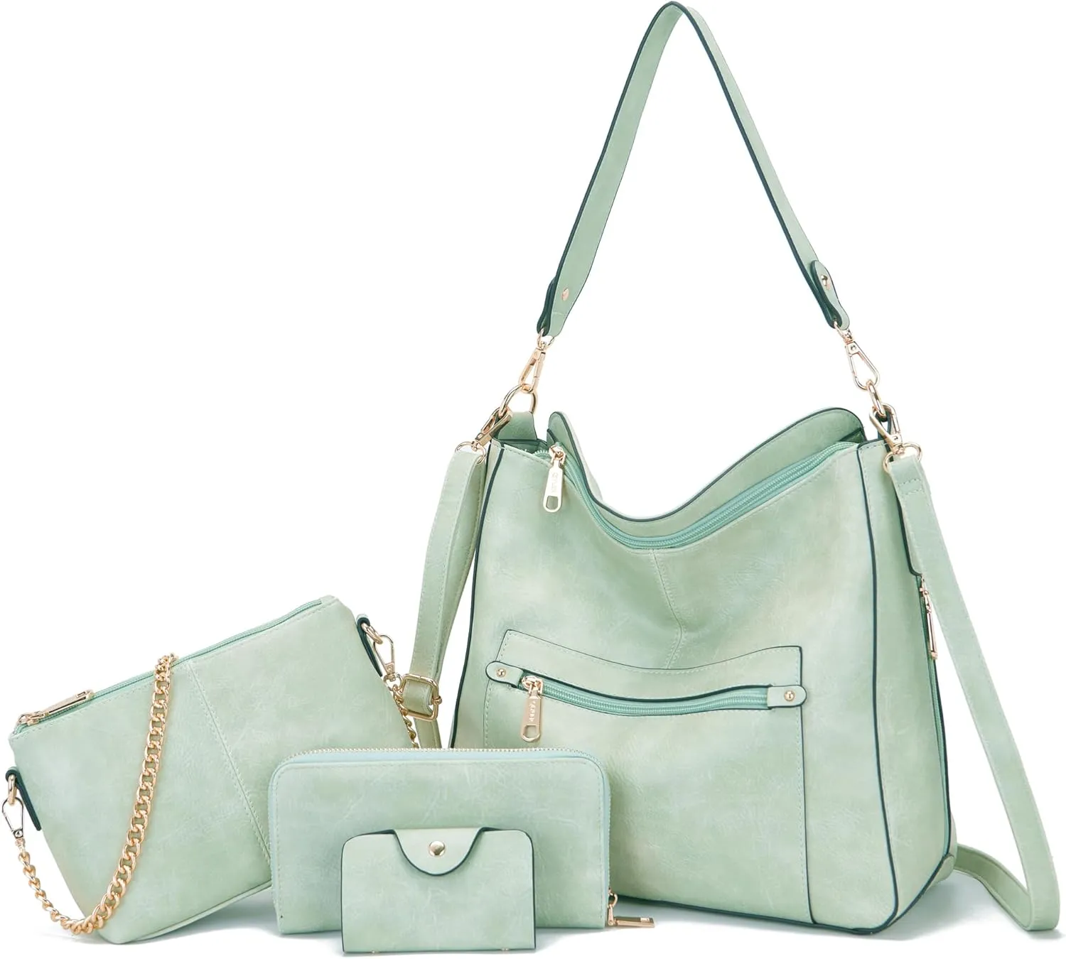 Large Crossbody Purses Set For Women Shoulder Tote Handbags Ladies Hobo Bags With Matching Wallet 4PCS