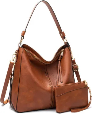 Large Purses and Handbags for Women Hobo Bags Tote Bag Crossbody Shoulder Bag Satchel Purse Set 2pcs