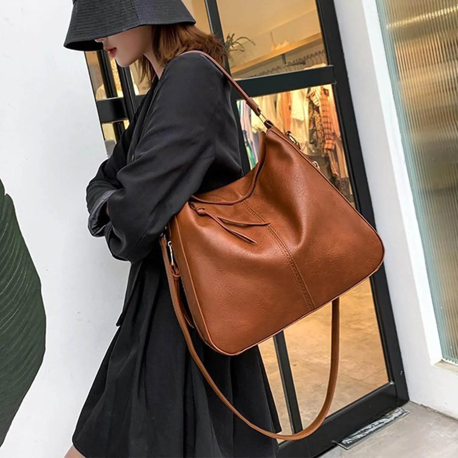 Large Purses and Handbags for Women Hobo Bags Tote Bag Crossbody Shoulder Bag Satchel Purse Set 2pcs