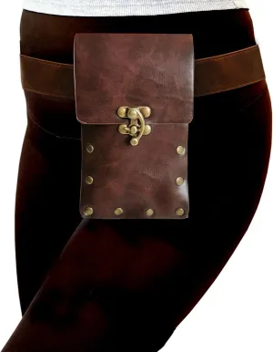 Larswon Renaissance Bag Medieval Belt Pouch Leather Belt Pouch Leg Phone Holder Festival Faire Accessories