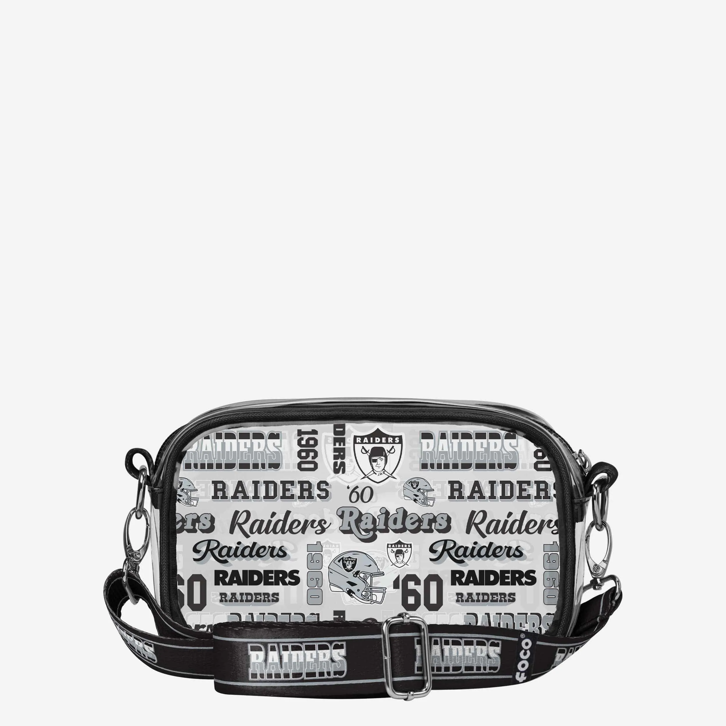 Las Vegas Raiders Repeat Retro Print Clear Crossbody Bag