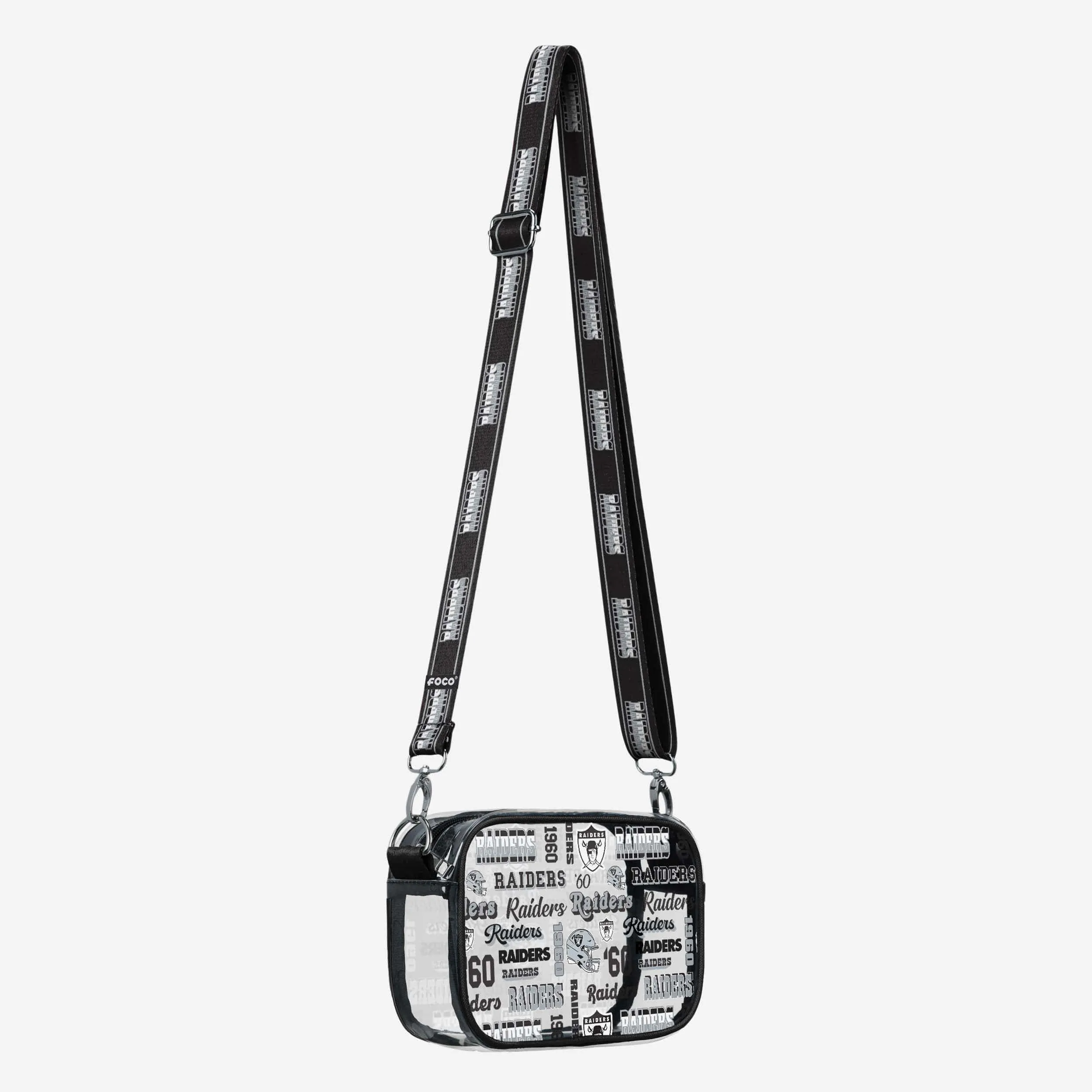 Las Vegas Raiders Repeat Retro Print Clear Crossbody Bag