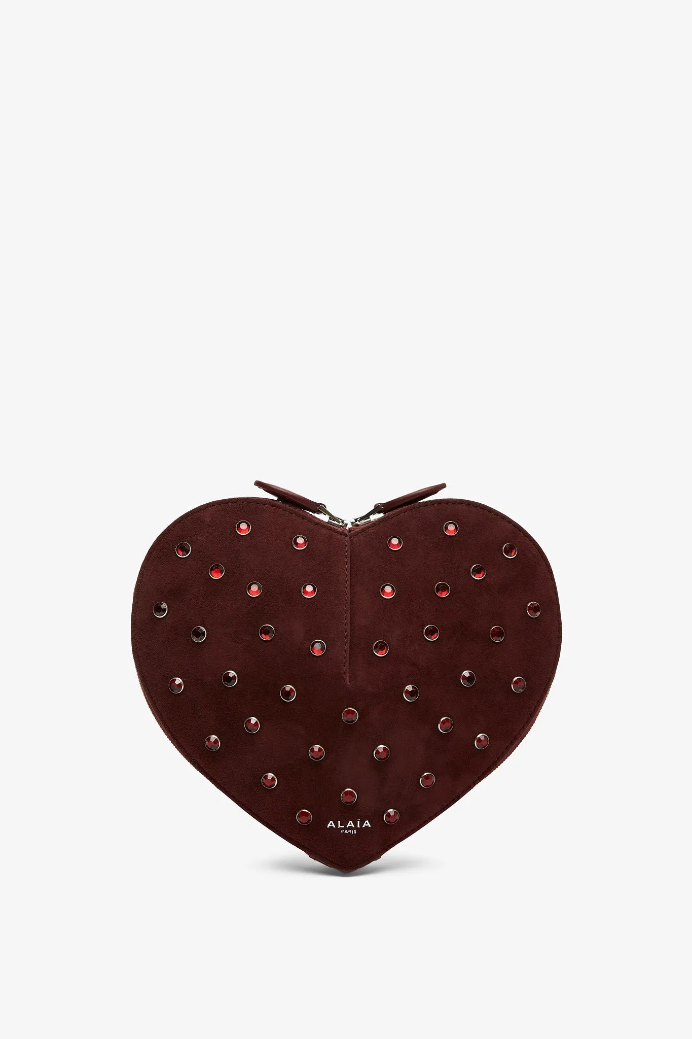Le Coeur dark red embellished crossbody bag