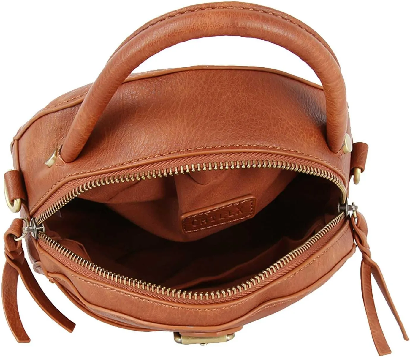 Le Miel Mini Round Tassel Charm Vegan Leather Crossbody Shoulder Sling Bag for Women