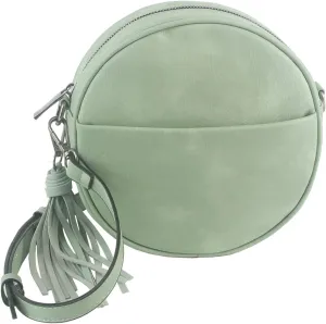 Le Miel Mini Round Tassel Charm Vegan Leather Crossbody Shoulder Sling Bag for Women