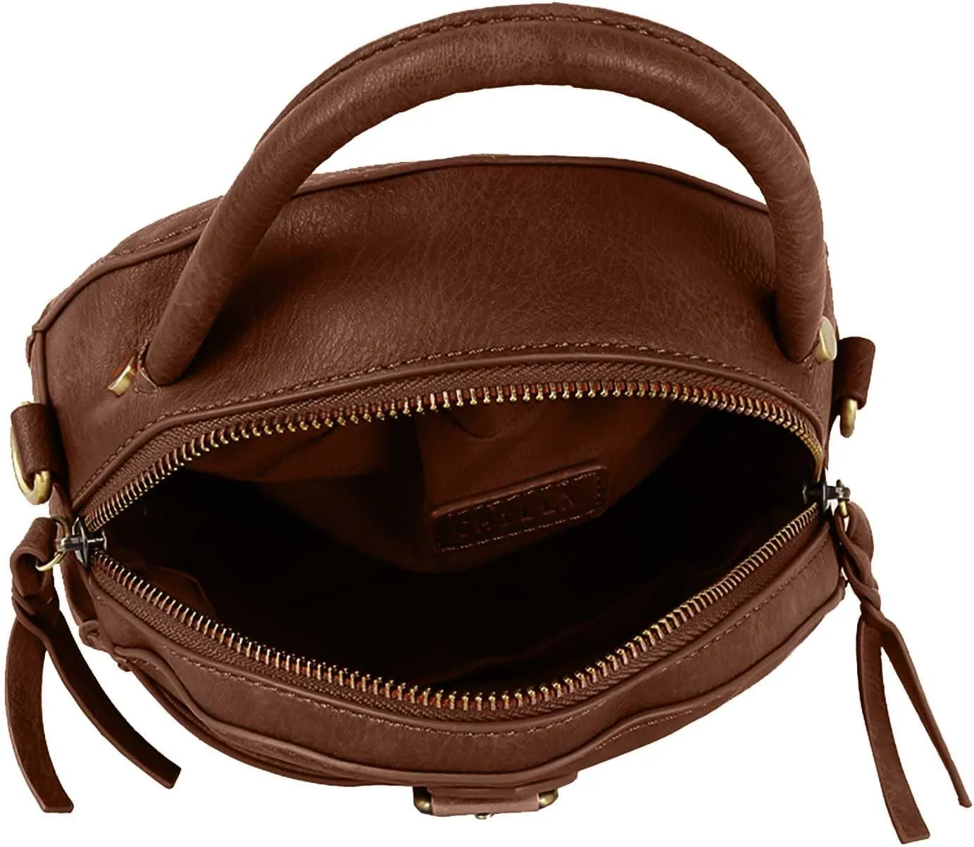 Le Miel Mini Round Tassel Charm Vegan Leather Crossbody Shoulder Sling Bag for Women