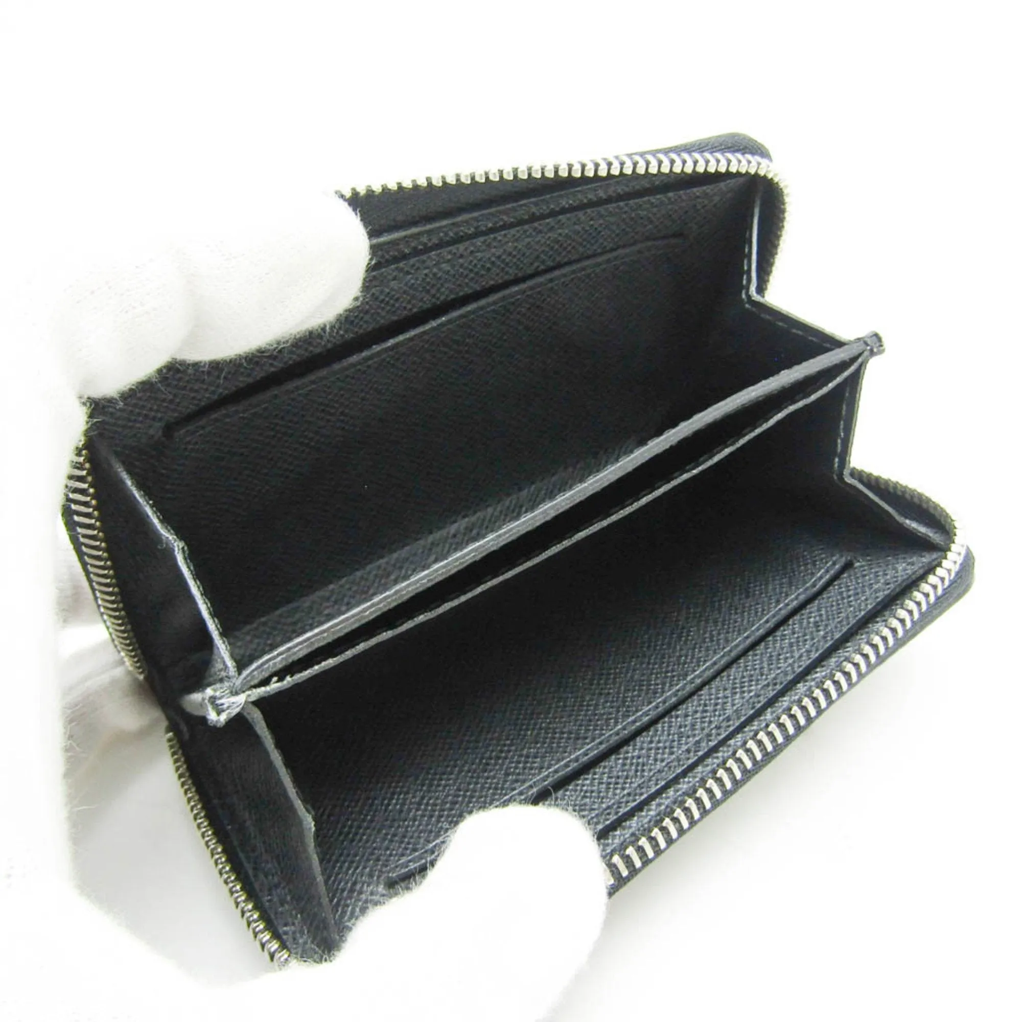 Leather Coin Purse with Zipper Closure and Card Slots