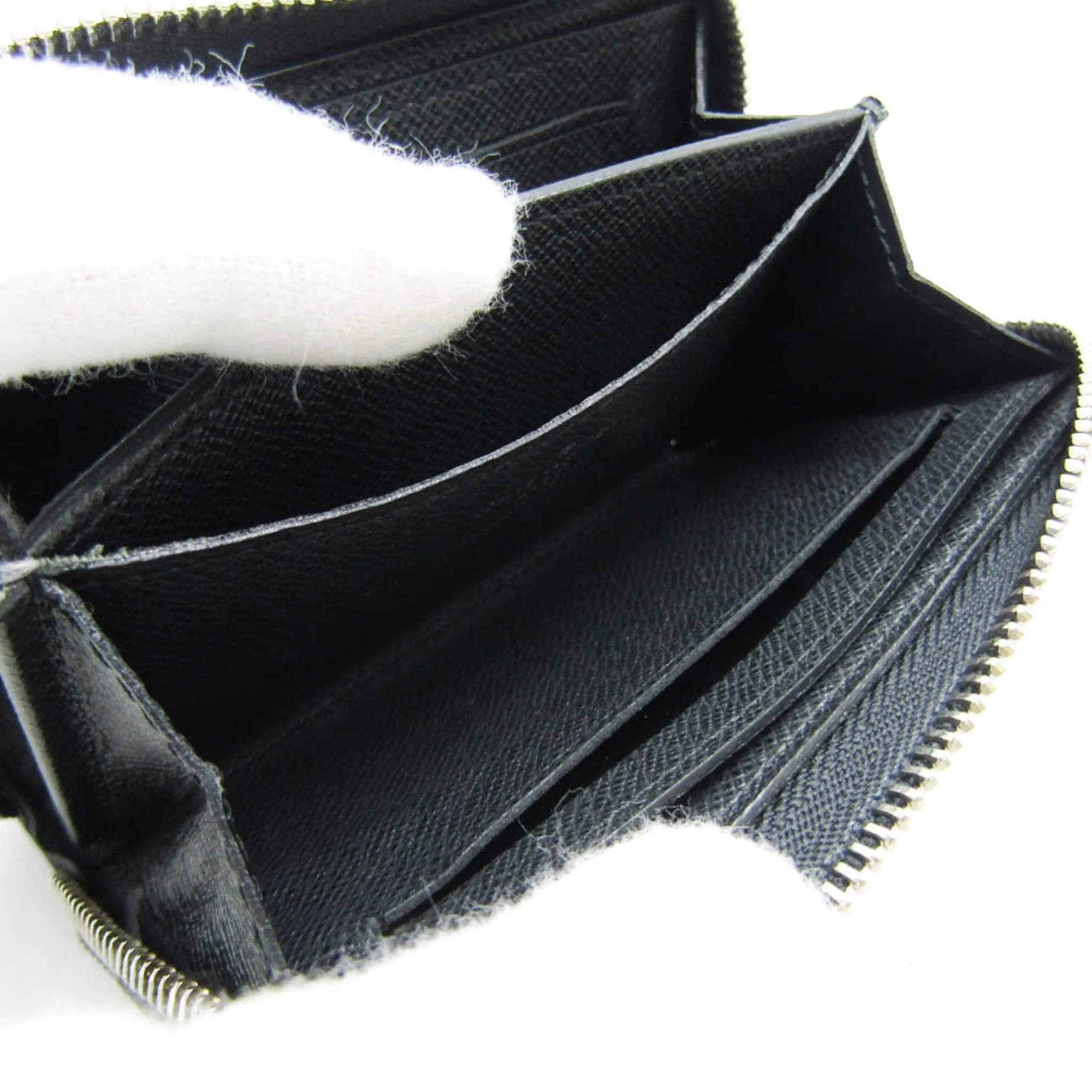 Leather Coin Purse with Zipper Closure and Card Slots
