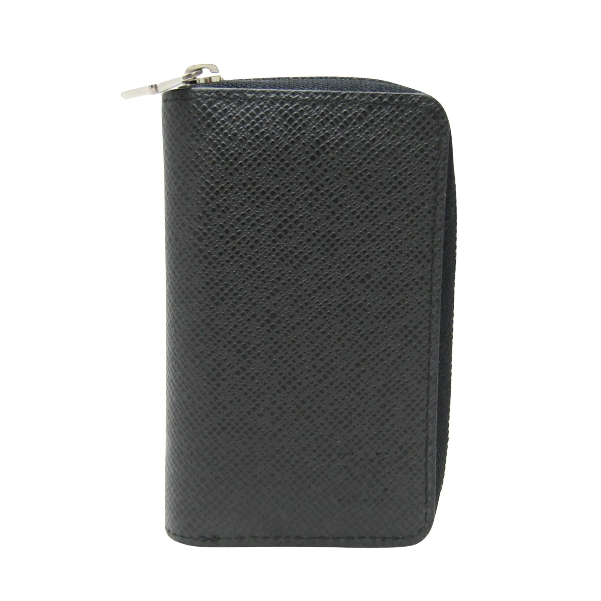 Leather Coin Purse with Zipper Closure and Card Slots