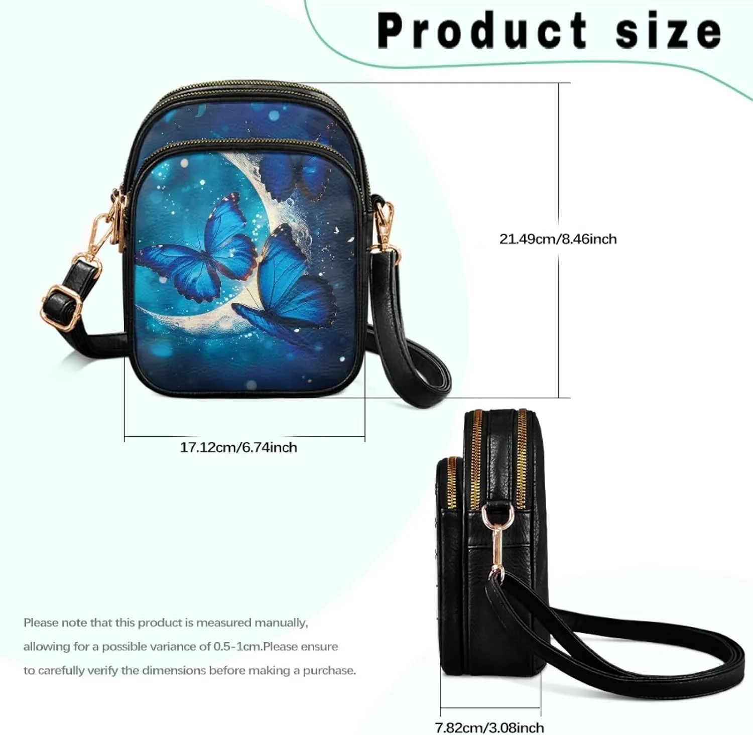 Leather Crossbody Bags for Women Crossbody Cell Phone Purse Wallet Sling Bag Shoulder Strap Lightweight Satchel
