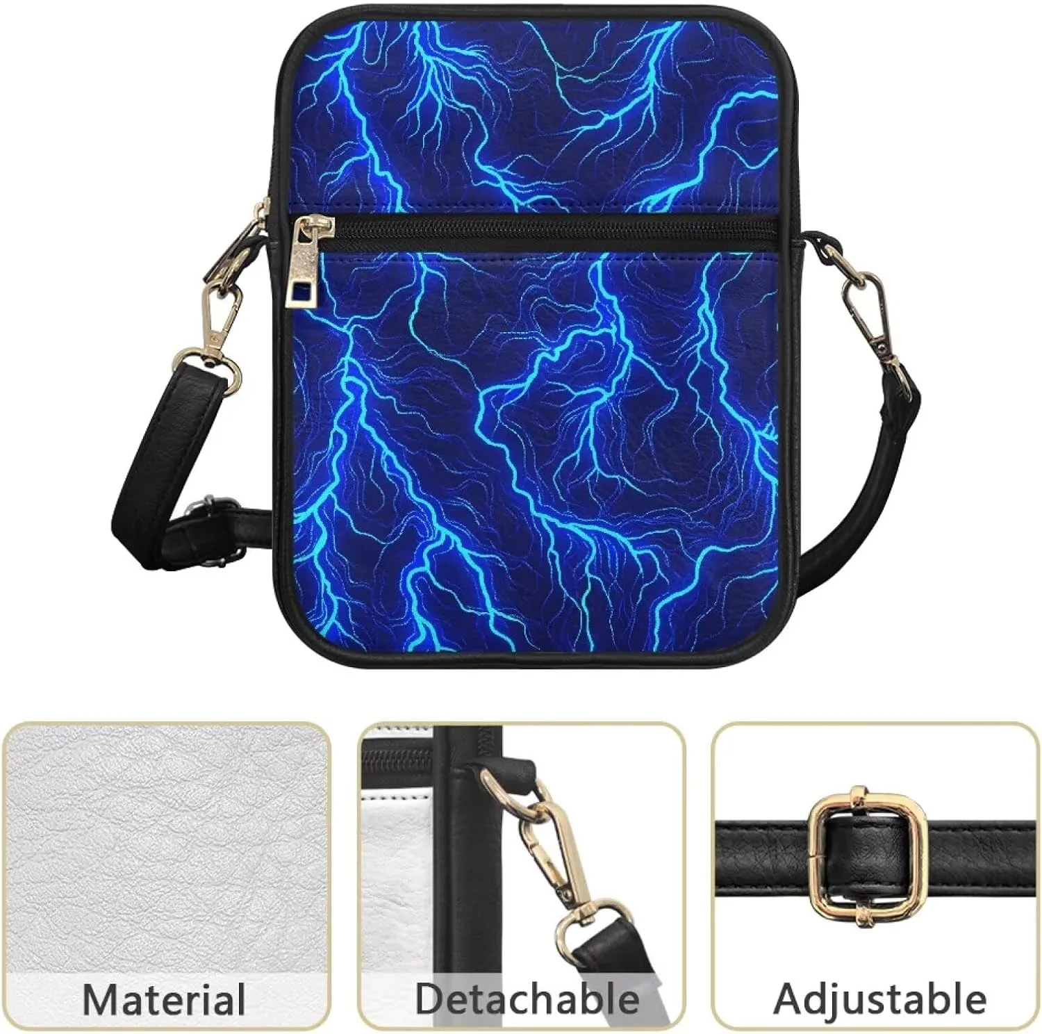 Leather Messenger Bag for Women Crossbody Cell Phone Purse Small Shoulder Pouch for Outdoor 9.5 inch