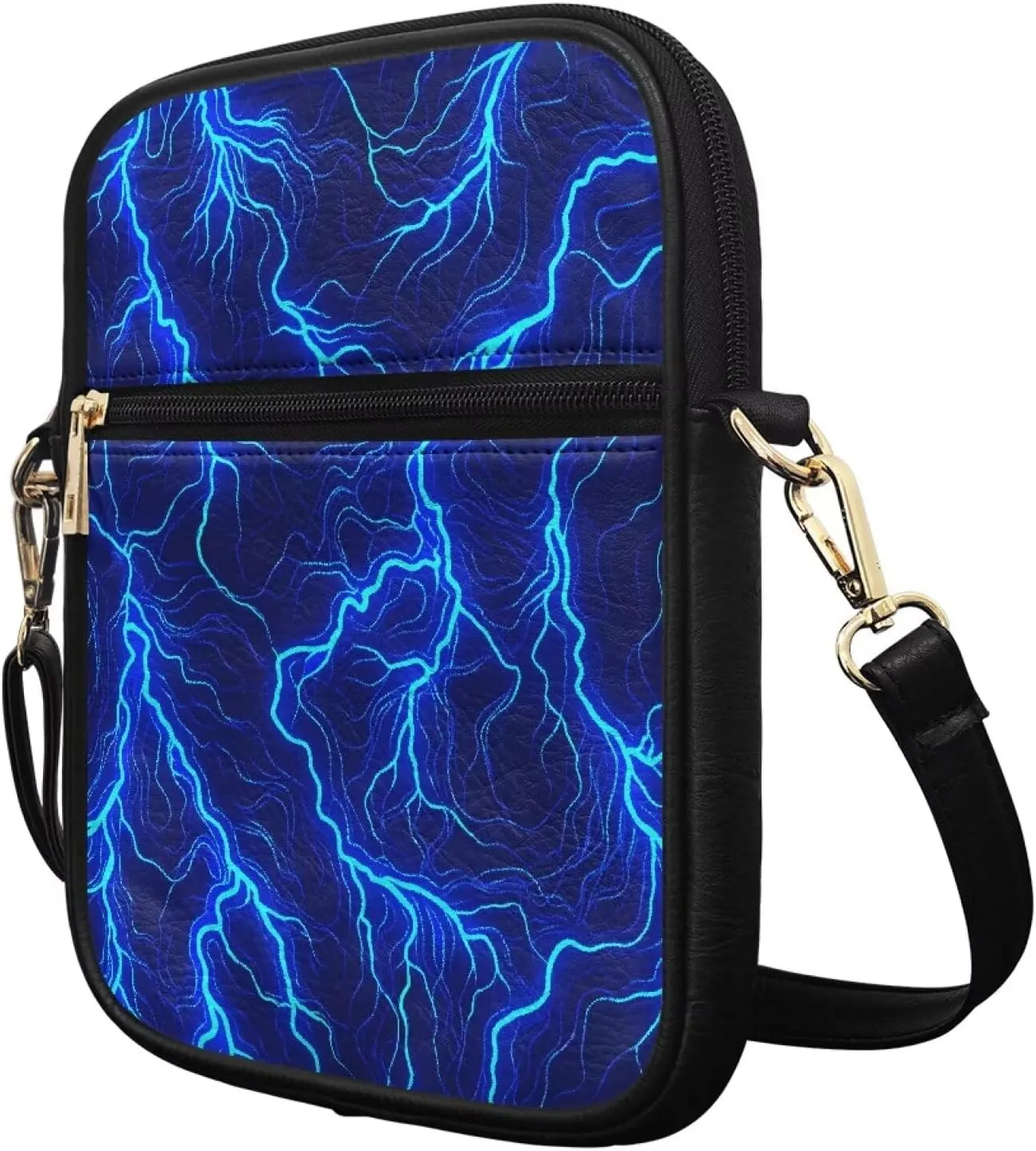 Leather Messenger Bag for Women Crossbody Cell Phone Purse Small Shoulder Pouch for Outdoor 9.5 inch
