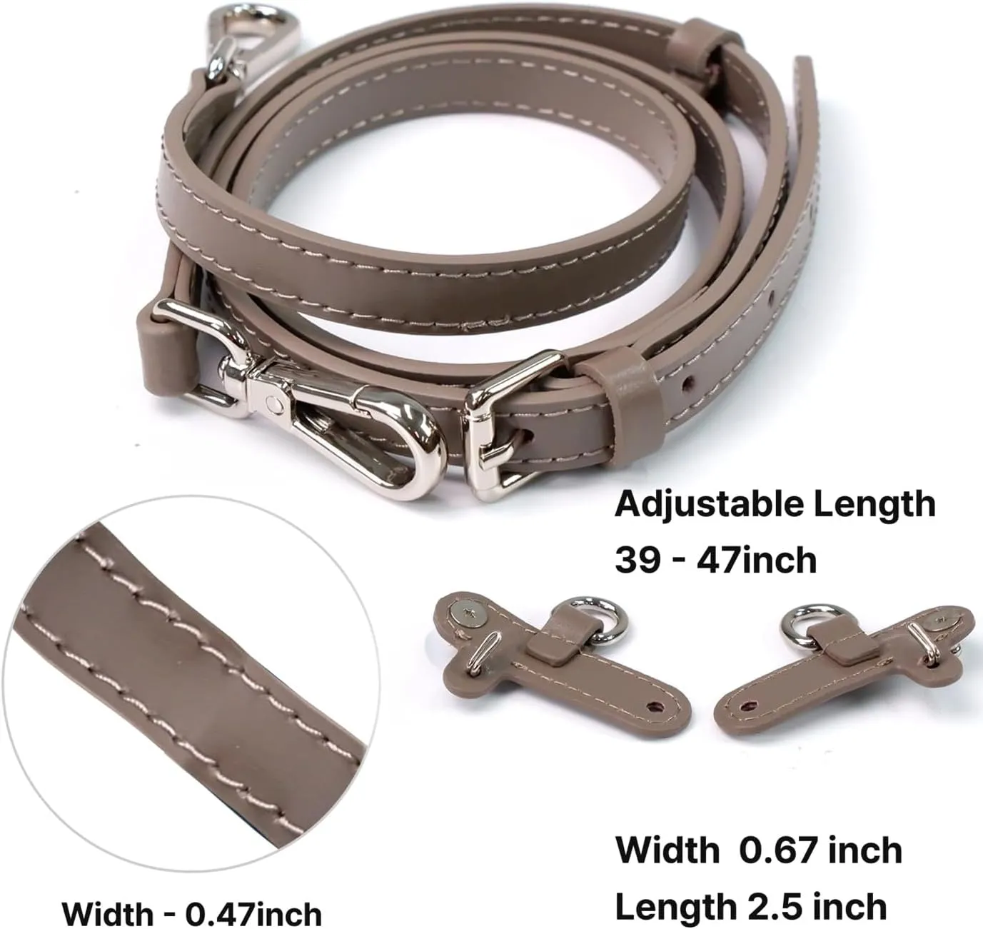 Leather Replacement Straps for Le Pliage Mini Pouch Bags, Adjustable Crossbody & Shoulder Handbag Straps for Women