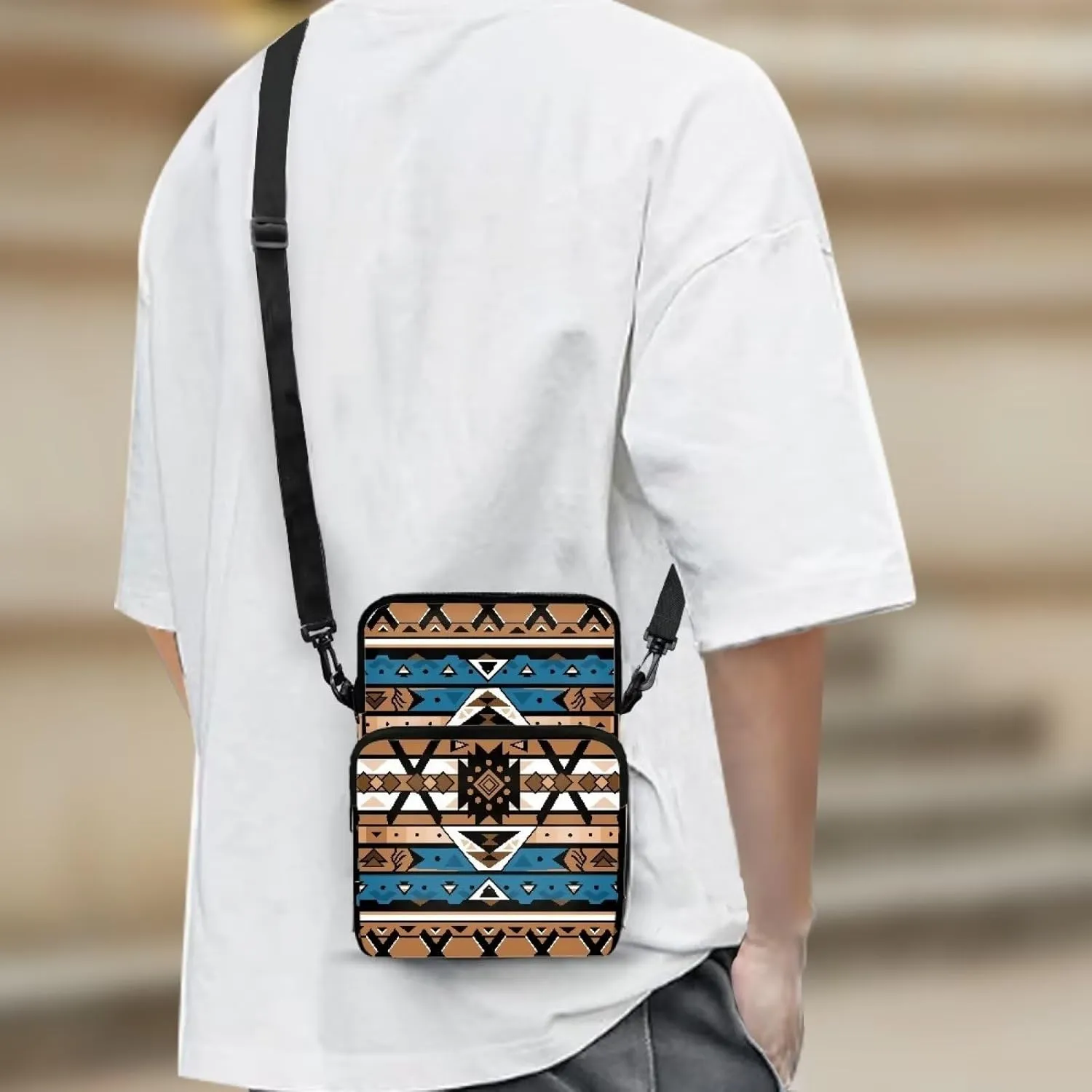 LedBack Cossbody Bag Messenger Bag Crossbody Bag Double Handbag Purse Shoulder Bag with Front Pocket for Women Men