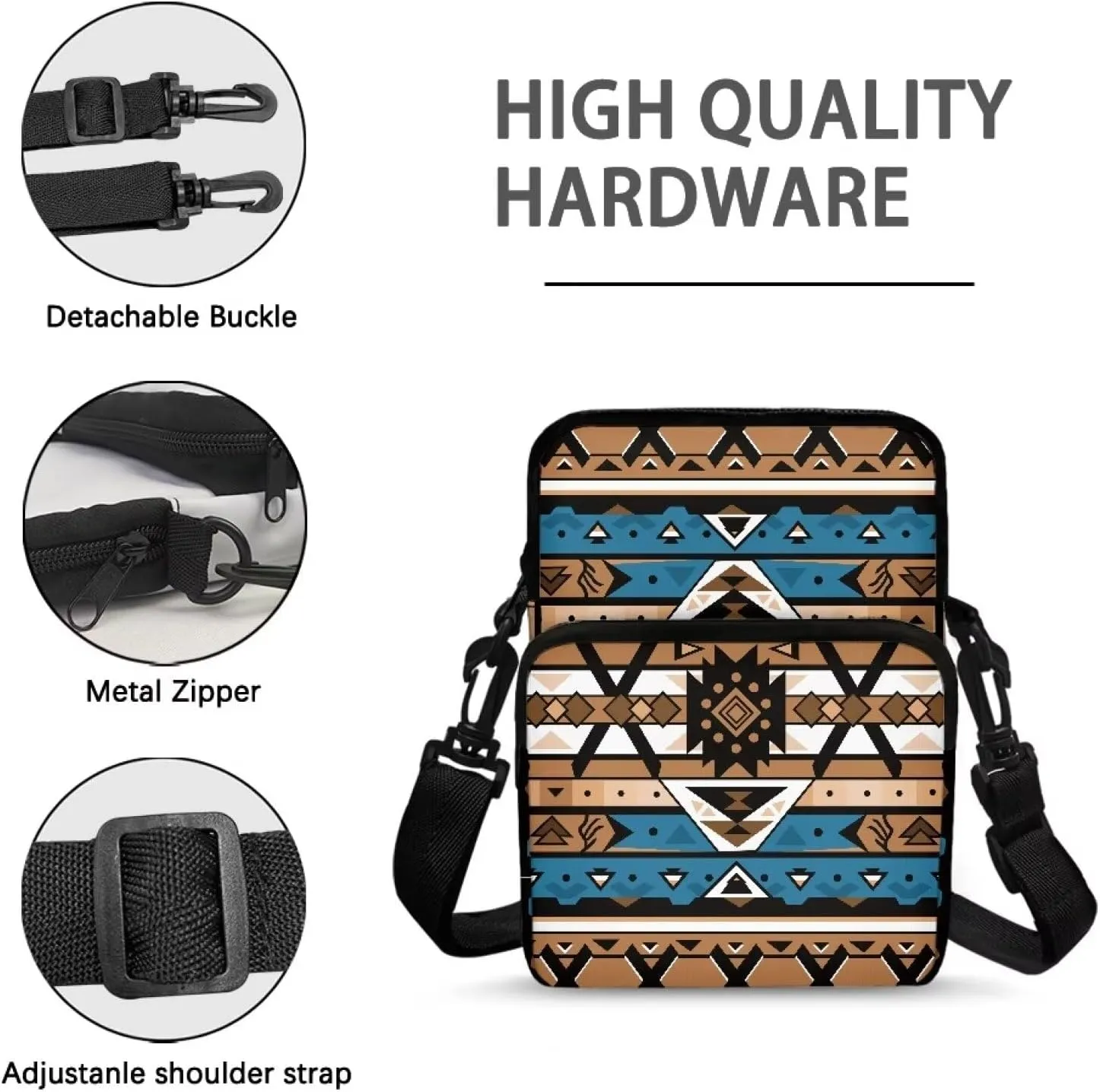 LedBack Cossbody Bag Messenger Bag Crossbody Bag Double Handbag Purse Shoulder Bag with Front Pocket for Women Men