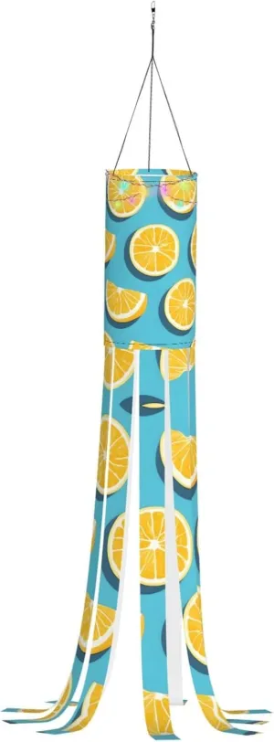 Lemon Wedges Halloween Tassel Wind Tube Flag bar Party Decoration, Halloween Atmosphere Outdoor Hanging Decoration Garden
